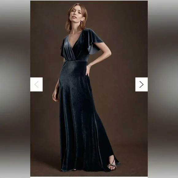 Bhldn Dresses | Bhldn Jenny Yoo Ellis Velvet Bridesmaids Dress | French Blue | Size 2 | Color: Blue | Size: 2 | Lmharris17's Closet